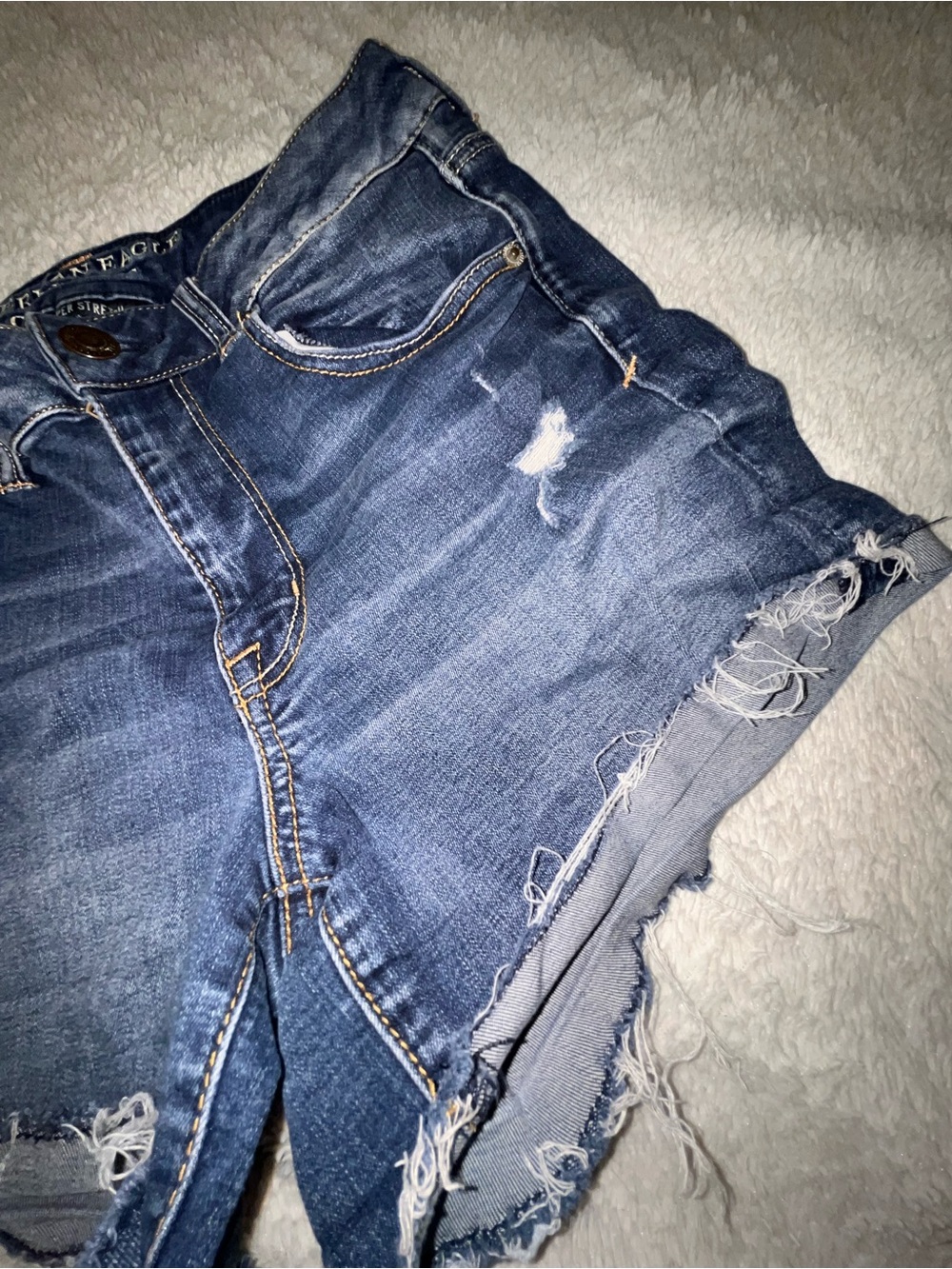 American Eagle Outfitters Distressed Blue Denim Cutoff Shorts